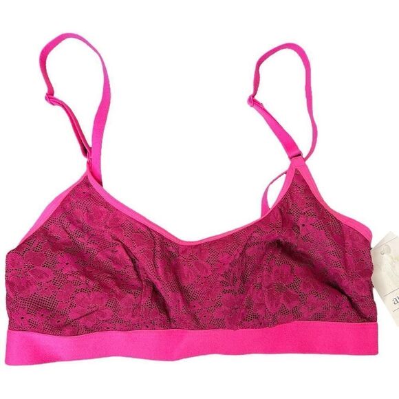 NEW Auden Cherry Pink Women's Lace Bralette Small - Picture 2 of 8